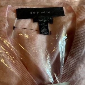 Only Mine 100 % Cashmere V Neck Sweater (Cloud Rose - XL) - NWT